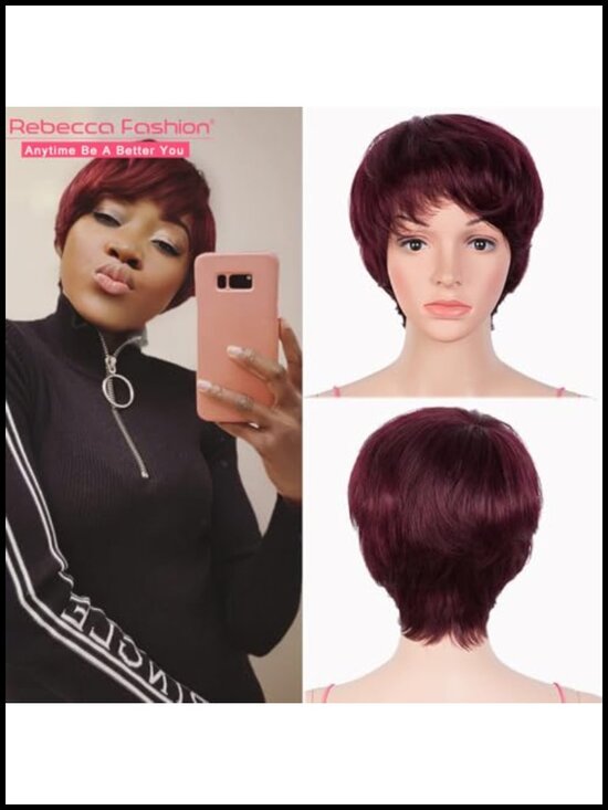 Pixie Cut Short Straight Human Hair Wig Glueless Brazilian Remy main image 6